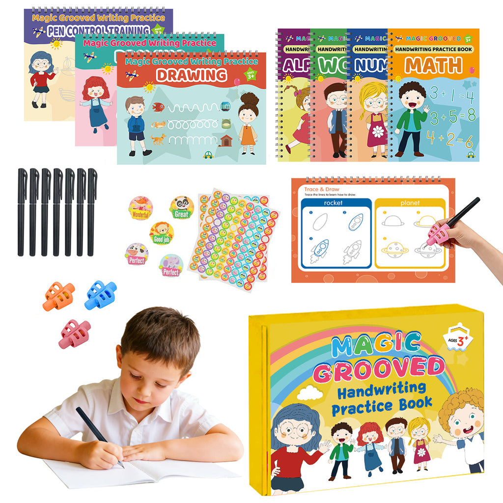 Complete Magic Grooved Handwriting Practice Set contents