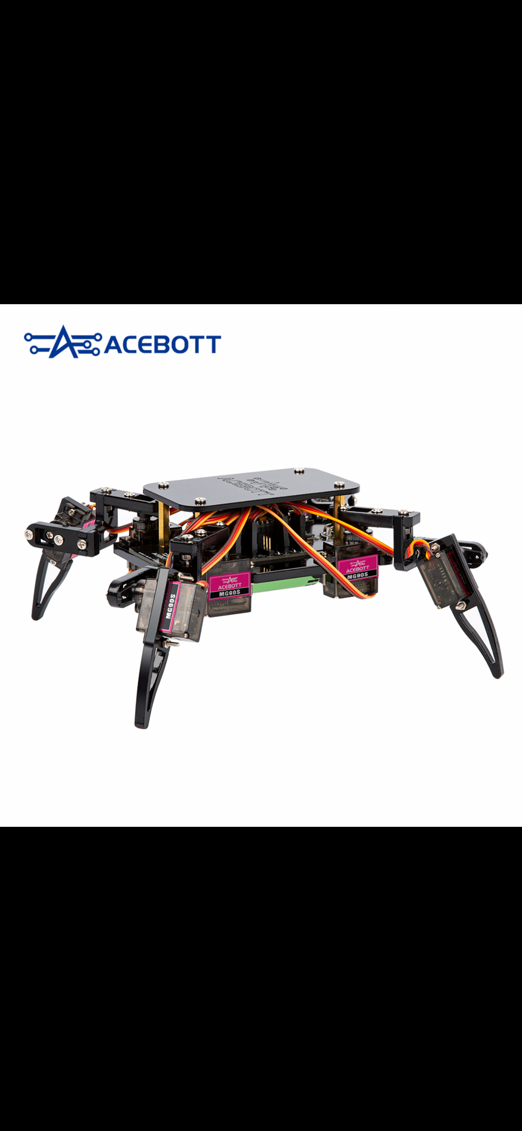 ACEBOTT Spider Robot – side angle assembled view