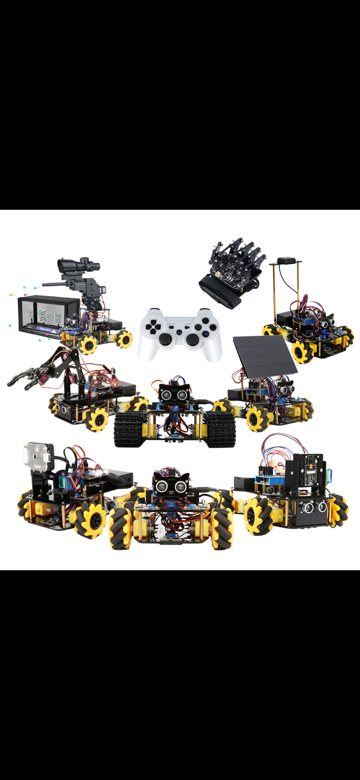 ACEBOTT Mecanum Wheel Robot Kit – full parts layout