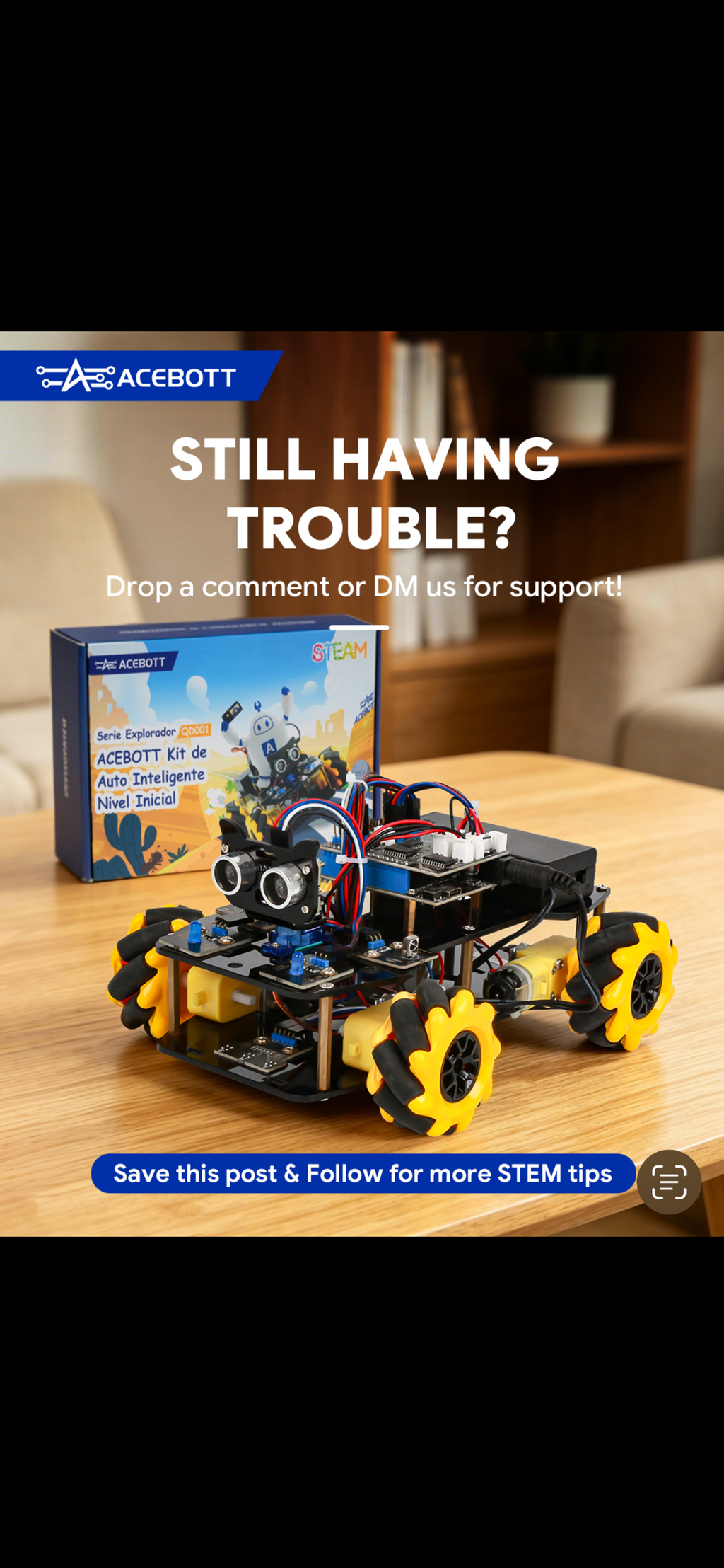 ACEBOTT QD001 – Still having trouble? Support card lifestyle shot
